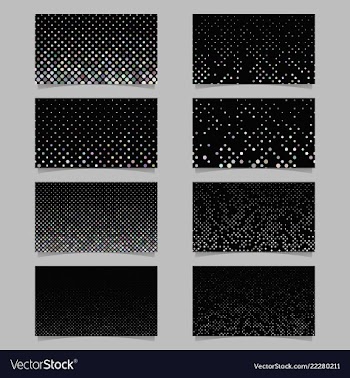 Abstract dot pattern card background template set vector image