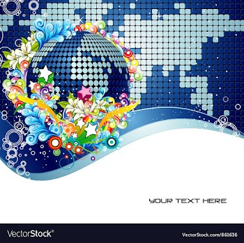 Abstract earth globe with floral vector image