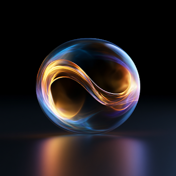 Abstract Energy Orb on Black Background
