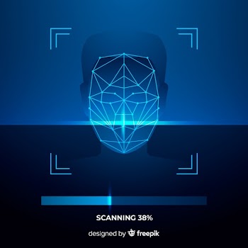 Abstract face recognition in progress Free Vector