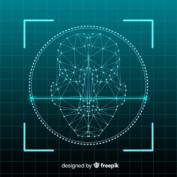 Abstract facial recognition system concept Free Vector
