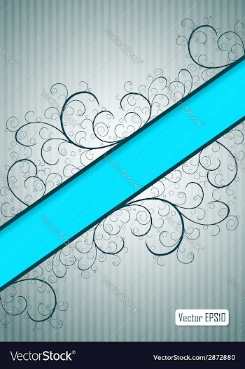 Abstract floral background with blue banner and vector image