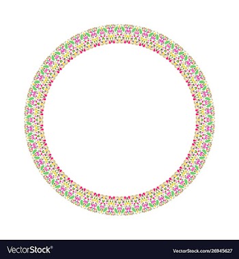 Abstract floral border - circular round element vector image