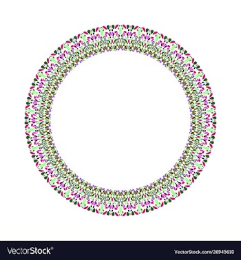 Abstract floral border - round circular element vector image