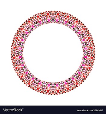Abstract floral border - round element vector image