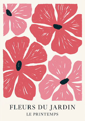 Abstract Floral Composition in Matisse Style