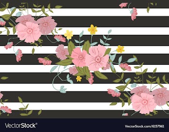 Abstract floral composition with large and small vector image