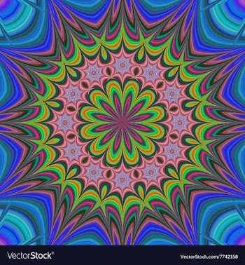 Abstract floral fractal kaleidoscope background vector image
