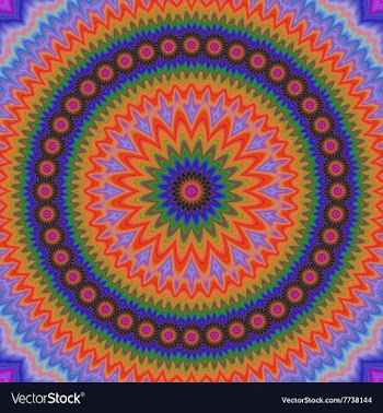 Abstract floral fractal mandala design background vector image