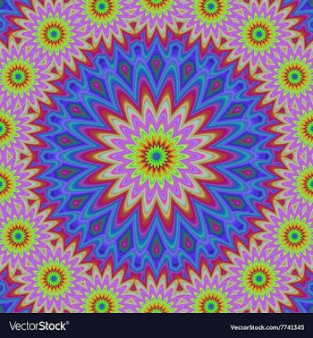 Abstract floral fractal mandala design background vector image