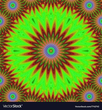 Abstract floral fractal mandala design background vector image