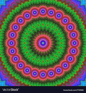 Abstract floral fractal mandala design background vector image