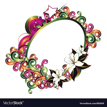 Abstract floral frame vector image