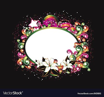 Abstract floral frame vector image