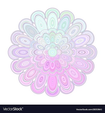 Abstract floral mandala art - digital graphic vector image