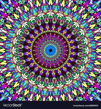 Abstract floral mandala background - circular vector image