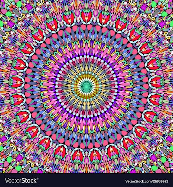 Abstract floral mandala background - circular vector image