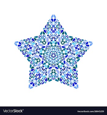 Abstract floral mosaic ornament star symbol vector image