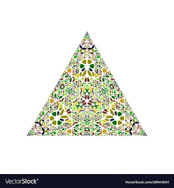 Abstract floral mosaic ornament triangle symbol vector image
