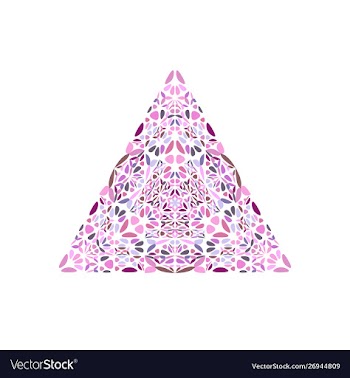 Abstract floral mosaic ornament triangle symbol vector image