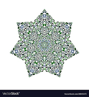 Abstract floral mosaic star polygon - geometrical vector image