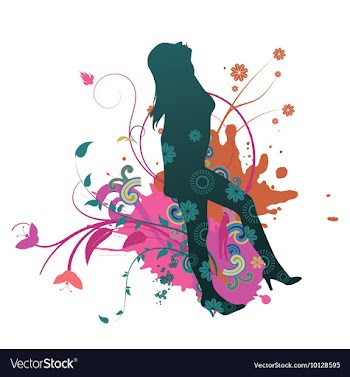 Abstract floral with grunge and silhouette vector image