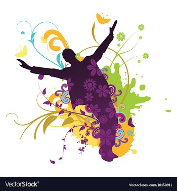 Abstract floral with grunge and silhouette vector image