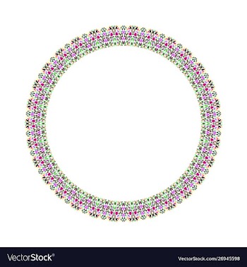 Abstract floral wreath - round design element vector image