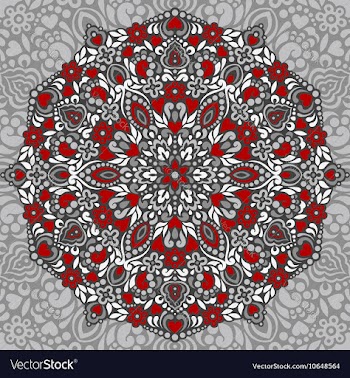  					Abstract Flower Mandala Decorative ethnic element vector image														
