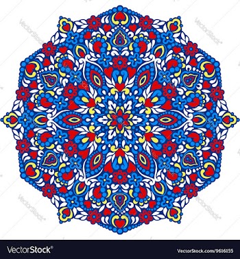  					Abstract Flower Mandala Decorative ethnic element vector image														