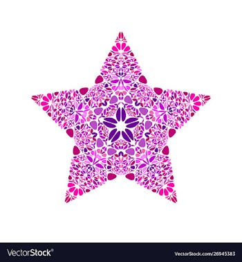 Abstract flower star shape - colorful geometrical vector image