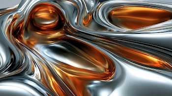 Abstract Flowing Liquid Metal with Copper Highlights