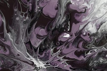 Abstract Fluid Art in Shades of Purple and Black
