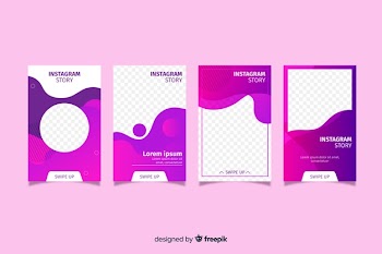 Abstract fluid frame instagram stories template Free Vector