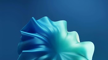 Abstract Fluid Sculpture in Calm Blue Tones