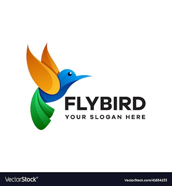 abstract flying bird logo design