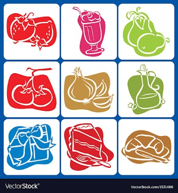 Abstract food icons vector image