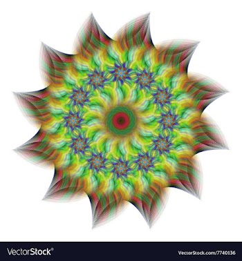 Abstract fractal flower design vector image