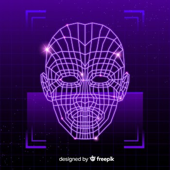 Abstract futuristic face recognition system Free Vector