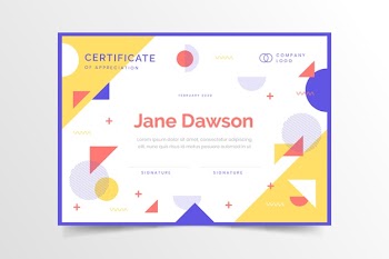 Abstract geometric certificate template Free Vector