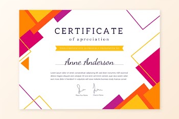 Abstract geometric certificate template theme Free Vector