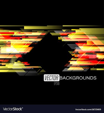 Abstract geometric colorful on a black scene vector image