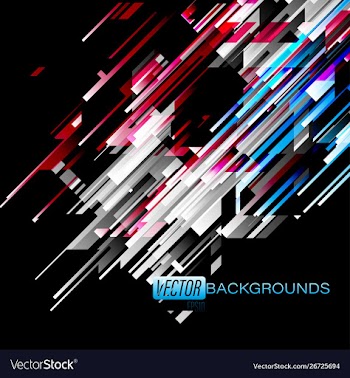 Abstract geometric colors shapes on a black vector image