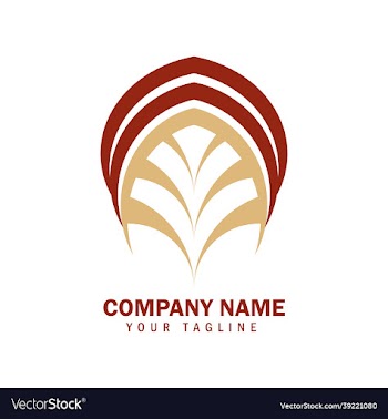 abstract geometric crown shield logo