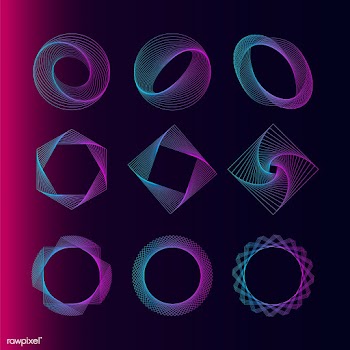 Abstract geometric elements set vector | Free stock vector - 487084