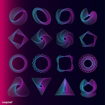 Abstract geometric elements set vector | Free stock vector - 487088