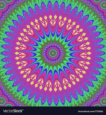 Abstract geometric oriental fractal mandala vector image