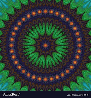 Abstract geometric oriental fractal mandala vector image