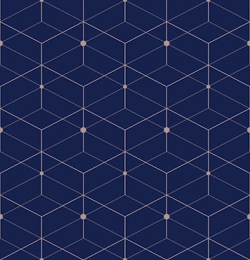 Abstract geometric pattern with lines, squares . A seamless vector background. Dark blue and gold texture.