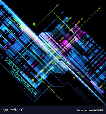 Abstract geometric translucent concepts on a black vector image